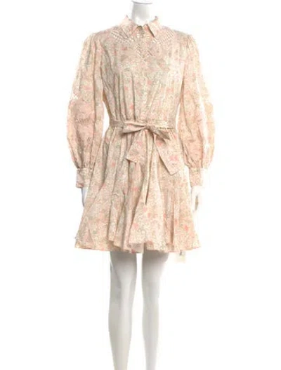 Pre-owned Maje Floral Print Mini Dress In Pink