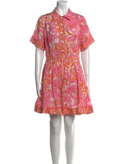 Pre-owned Maje Floral Print Mini Dress In Pink