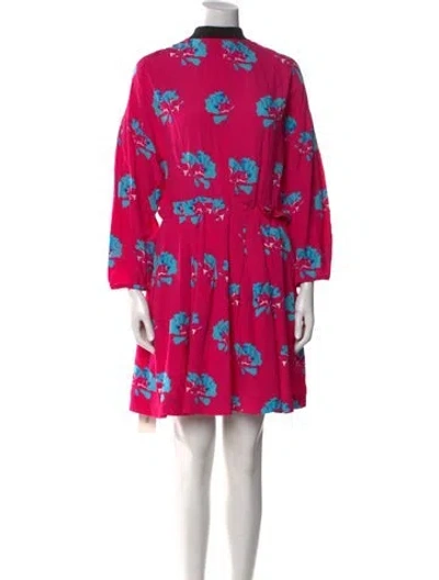 Pre-owned Maje Floral Print Mini Dress In Pink