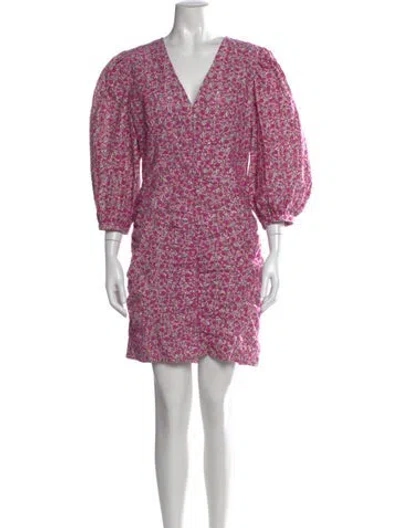 Pre-owned Maje Floral Print Mini Dress In Pink