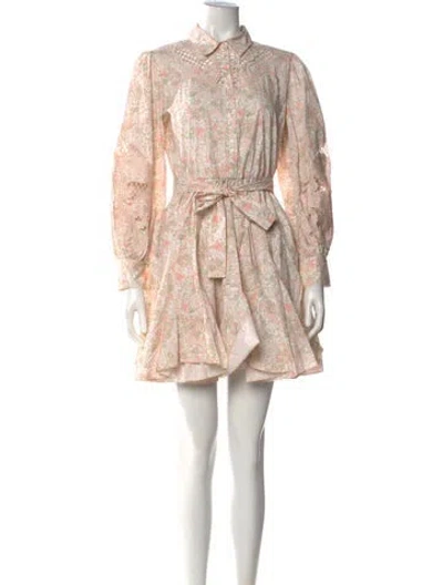 Pre-owned Maje Floral Print Mini Dress In Pink