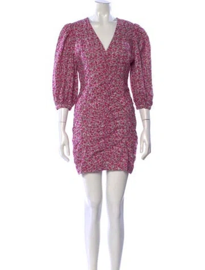 Pre-owned Maje Floral Print Mini Dress In Pink