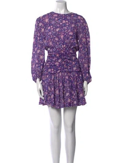 Pre-owned Maje Floral Print Mini Dress In Purple