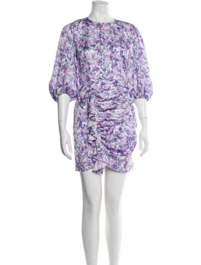 Pre-owned Maje Floral Print Mini Dress In Purple