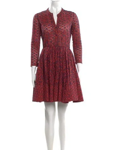 Pre-owned Maje Floral Print Mini Dress In Red