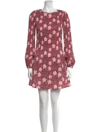 Pre-owned Maje Floral Print Mini Dress In Red