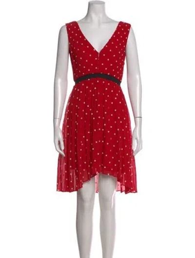 Pre-owned Maje Floral Print Mini Dress In Red