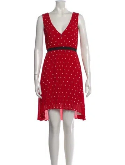 Pre-owned Maje Floral Print Mini Dress In Red