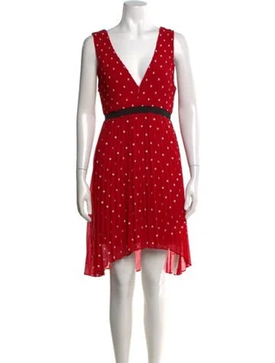 Pre-owned Maje Floral Print Mini Dress In Red
