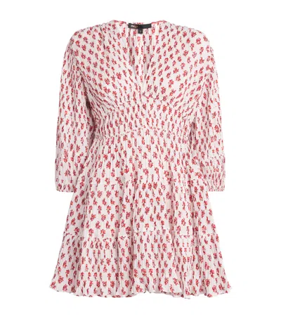 Maje Floral Print Mini Dress In Red