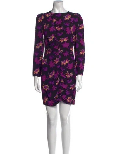 Pre-owned Maje Floral Print Mini Dress W/ Tags In Black
