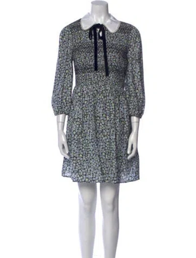 Pre-owned Maje Floral Print Mini Dress W/ Tags In Blue