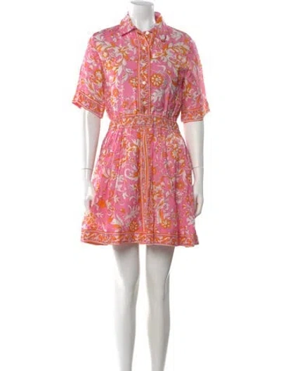 Pre-owned Maje Floral Print Mini Dress W/ Tags In Pink