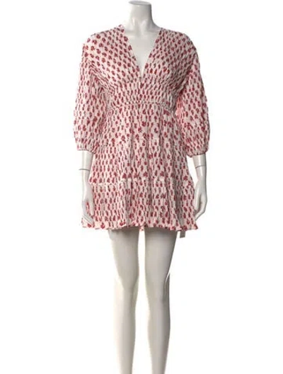 Pre-owned Maje Floral Print Mini Dress W/ Tags In Pink