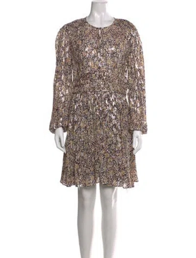 Pre-owned Maje Floral Print Mini Dress W/ Tags In White