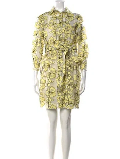 Pre-owned Maje Floral Print Mini Dress W/ Tags In Yellow