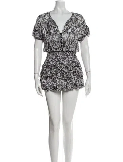 Pre-owned Maje Floral Print Mini Dress In White