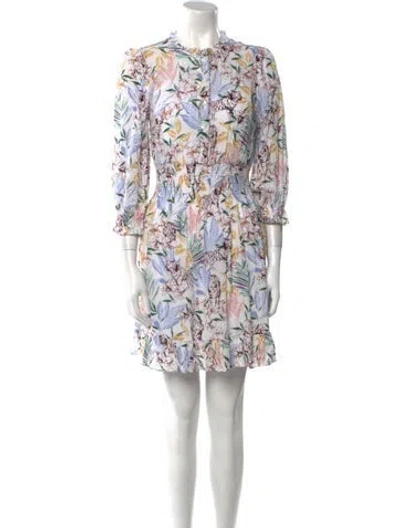 Pre-owned Maje Floral Print Mini Dress In White