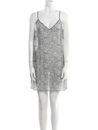 Pre-owned Maje Floral Print Mini Dress In White