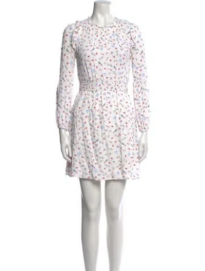Pre-owned Maje Floral Print Mini Dress In White