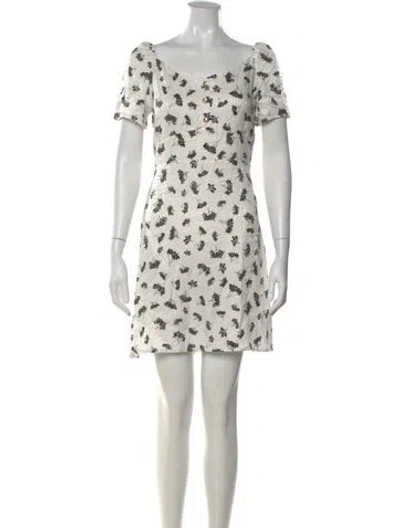 Pre-owned Maje Floral Print Mini Dress In White