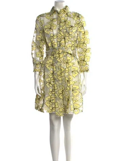Pre-owned Maje Floral Print Mini Dress In Yellow