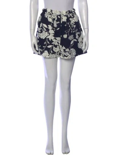 Pre-owned Maje Floral Print Mini Shorts In Black