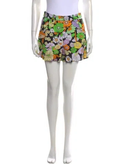 Pre-owned Maje Floral Print Mini Shorts In Multi