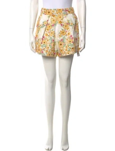 Pre-owned Maje Floral Print Mini Shorts In Multi