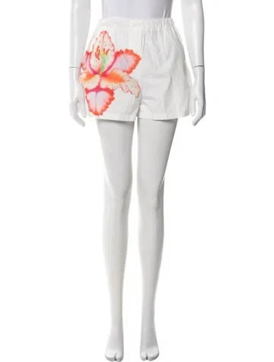 Pre-owned Maje Floral Print Mini Shorts In Neutral