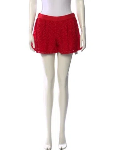 Pre-owned Maje Floral Print Mini Shorts In Red
