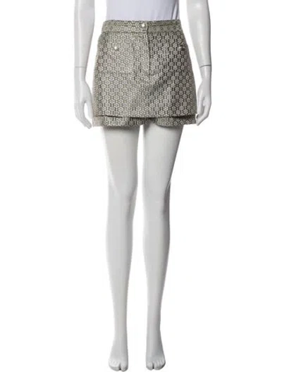 Pre-owned Maje Floral Print Mini Shorts In Silver