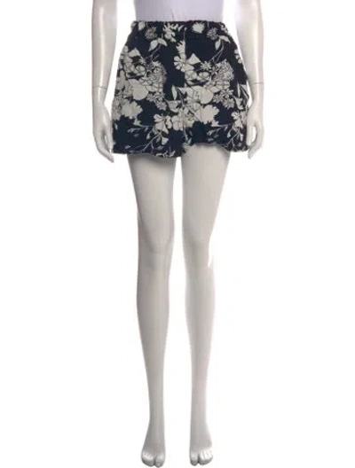 Pre-owned Maje Floral Print Mini Shorts In White
