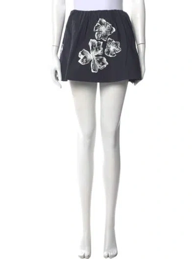 Pre-owned Maje Floral Print Mini Skirt In Black