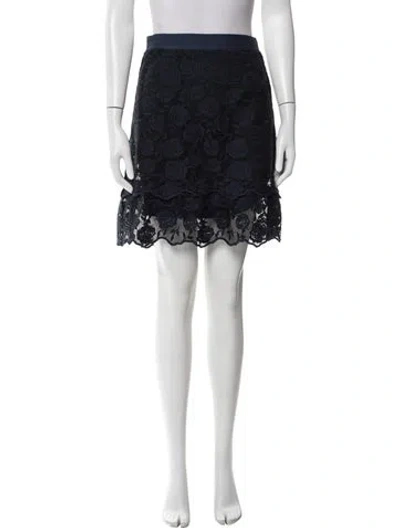 Pre-owned Maje Floral Print Mini Skirt In Black