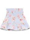 Maje Floral-print Mini Skirt In Blue