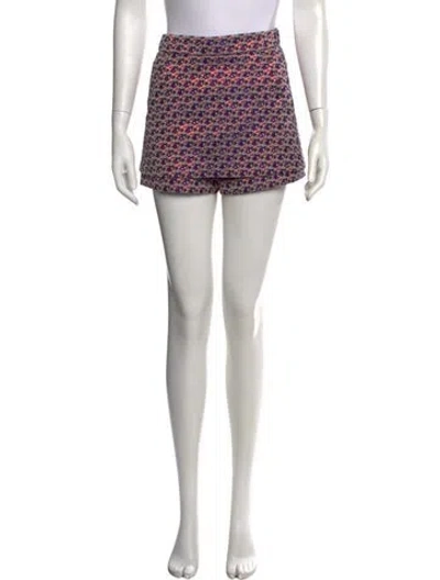 Pre-owned Maje Floral Print Mini Skirt In Metallic/red