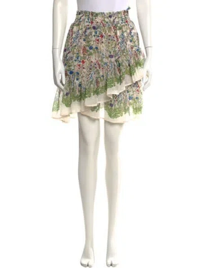 Pre-owned Maje Floral Print Mini Skirt In Neutral