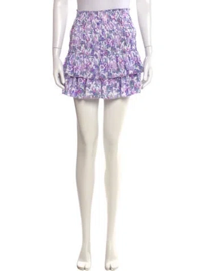 Pre-owned Maje Floral Print Mini Skirt In Neutral