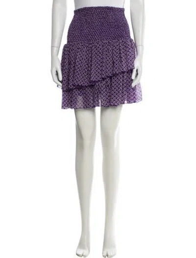 Pre-owned Maje Floral Print Mini Skirt In Purple