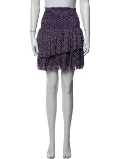 Pre-owned Maje Floral Print Mini Skirt In Purple