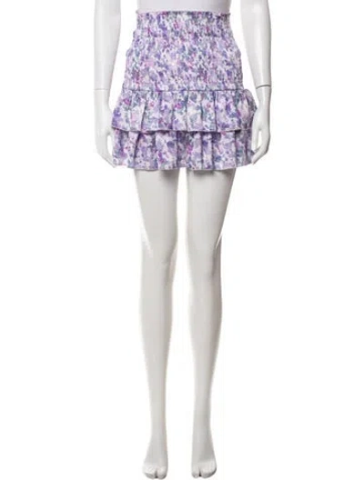 Pre-owned Maje Floral Print Mini Skirt In Purple