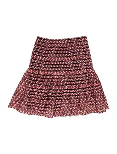 Pre-owned Maje Floral Print Mini Skirt In Red