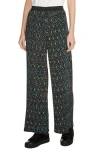 Maje Floral Print Pleat Pants In Blue