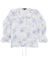 Maje Floral-print Plouse In Blue