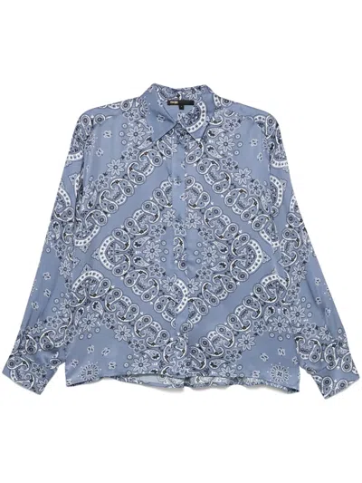 Maje Hemd Mit Blumen-print In Blau