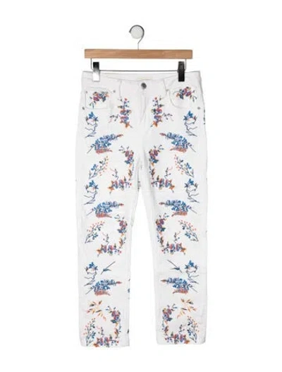 Pre-owned Maje Floral Print Straight Leg Pants In Multi