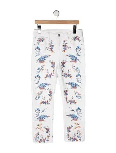 Pre-owned Maje Floral Print Straight Leg Pants In Multicolor