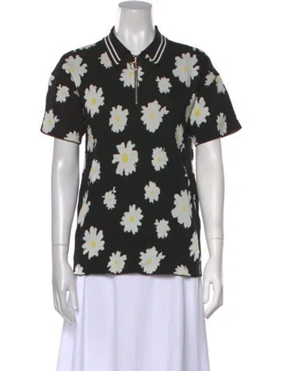 Pre-owned Maje Floral Print Sweater In Black
