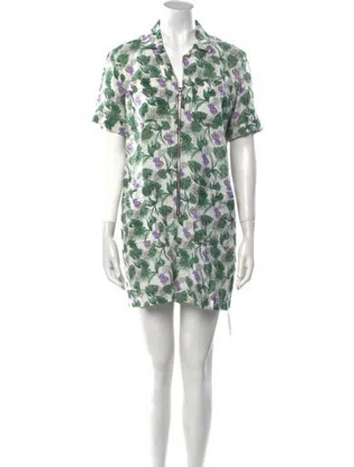 Pre-owned Maje Floral Print V-neck Romper In Multi